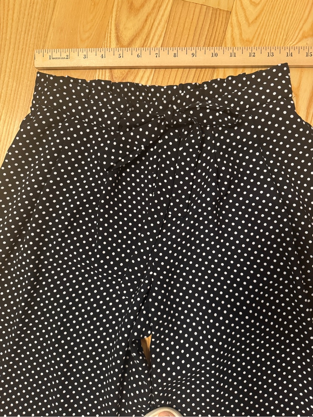 Adrienne Vittadini Black Polka Dot Wide-Leg Culotte Pants - Picture 4 of 5
